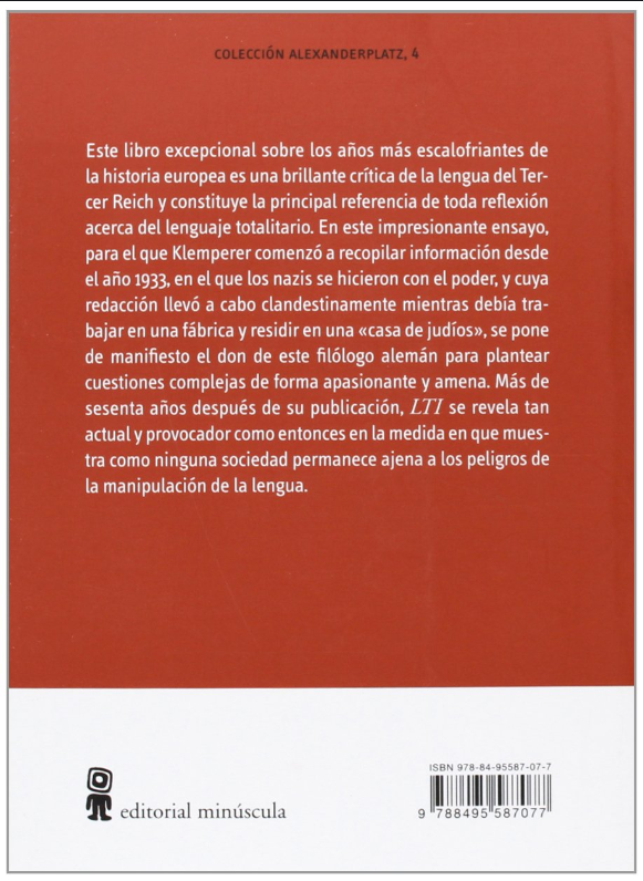 {'language': [{'attrs': {'id': '2'}, 'value': 'LTI: LA LENGUA DEL TERCER REICH'}, {'attrs': {'id': '3'}, 'value': 'LTI: LA LENGUA DEL TERCER REICH. APUNTES DE UN FILÓLOGO'}]}