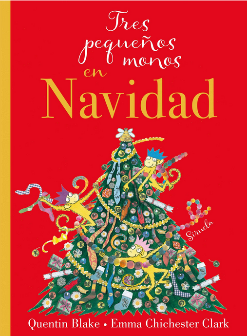 TRES PEQUEÑOS MONOS EN NAVIDAD
