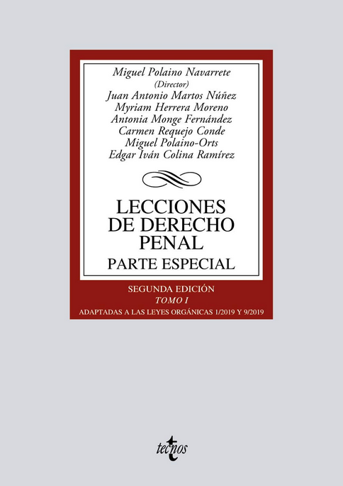 LECCIONES DE DERECHO PENAL, Parte Especial I