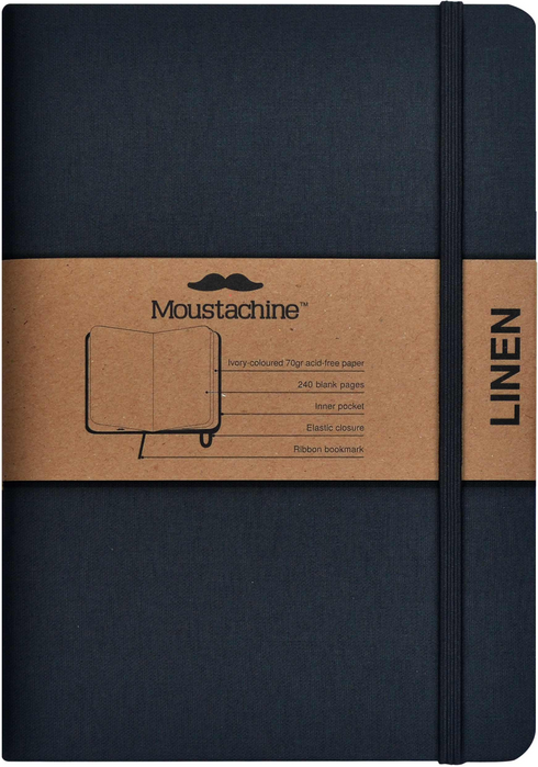 Libreta MOUSTACHINE CLASSIC LINO NEGRO - Large (20x26 cms)