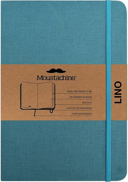 Libreta MOUSTACHINE CLASSIC LINO VERDE AGUA - Large (20x26 cm)