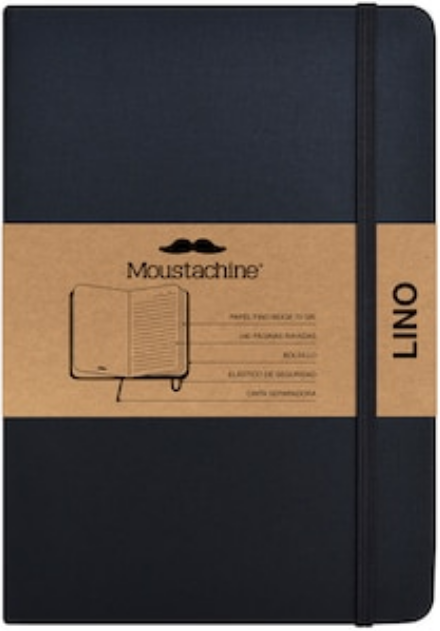 Libreta MOUSTACHINE CLASSIC LINO NEGRO - Large (20x26 cm)