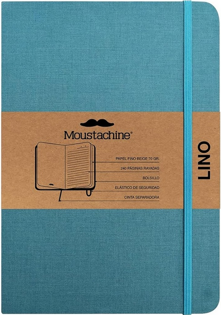 Libreta MOUSTACHINE CLASSIC LINO VERDE AGUA - Large (20x26 cm)