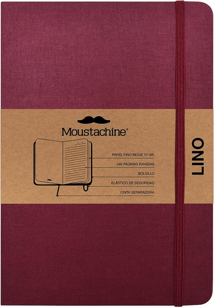 Libreta MOUSTACHINE CLASSIC LINO VINO - Large (20x26 cm)
