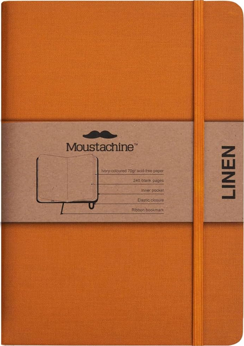Libreta MOUSTACHINE CLASSIC LINO OCRE - Medium (14x20 cm)