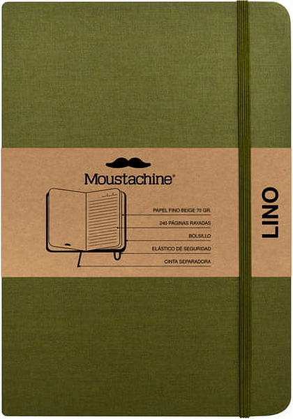 Libreta MOUSTACHINE CLASSIC LINO VERDE MILITAR - Medium