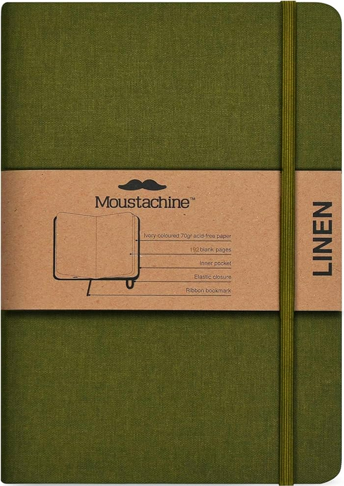 Libreta MOUSTACHINE CLASSIC LINO VERDE MILITAR - Pocket (9x14 cm)