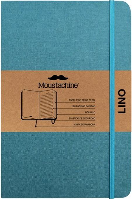 Libreta MOUSTACHINE CLASSIC LINO VERDE AGUA - Pocket (9x14 cm)