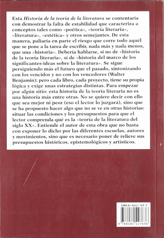 HISTORIA DE LA TEORÍA DE LA LITERATURA II