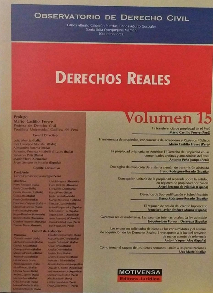 DERECHOS REALES VOL. 15