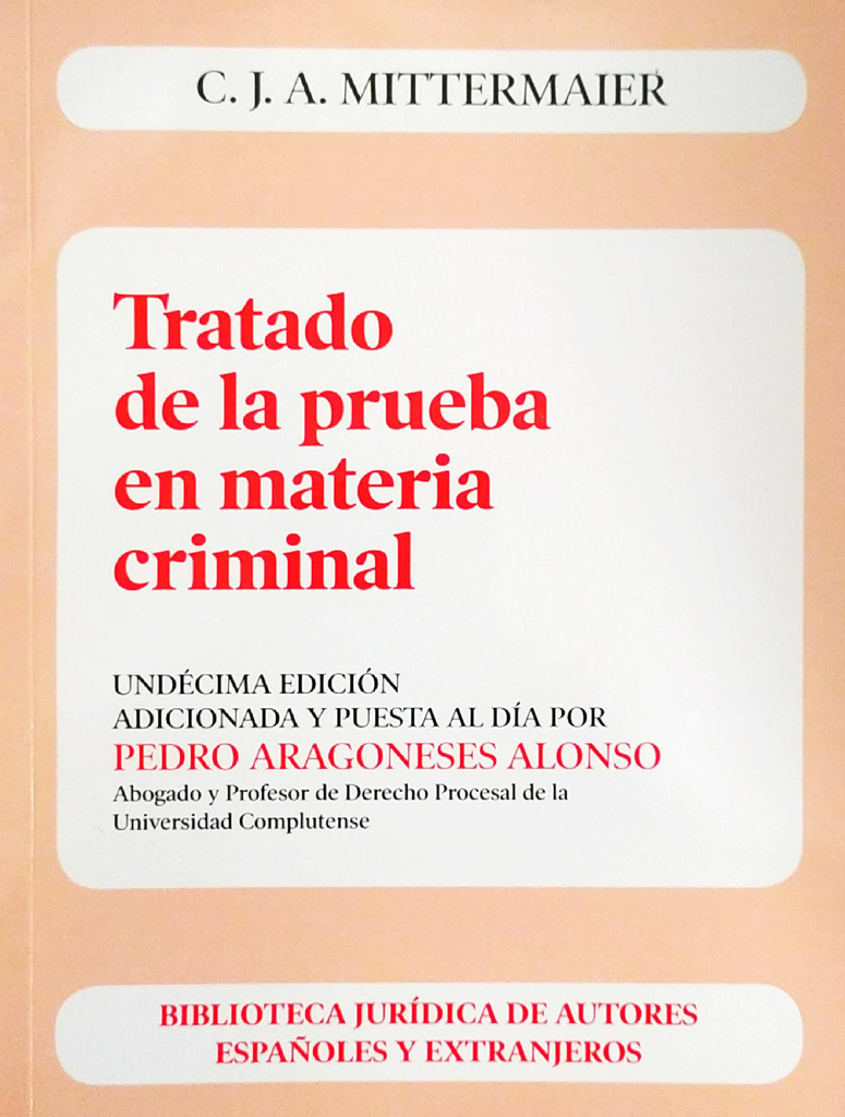 TRATADO DE LA PRUEBA EN MATERIA CRIMINAL