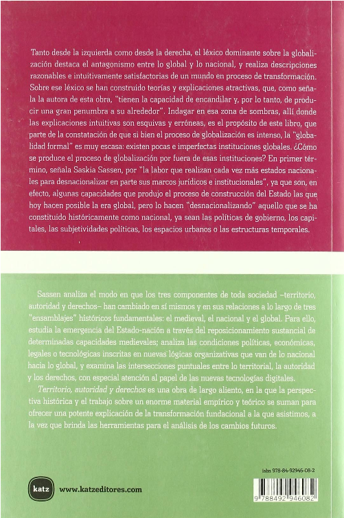 TERRITORIO, AUTORIDAD Y DERECHOS