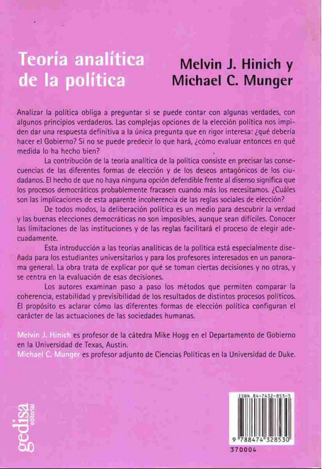 TEORÍA ANALÍTICA DE LA POLÍTICA