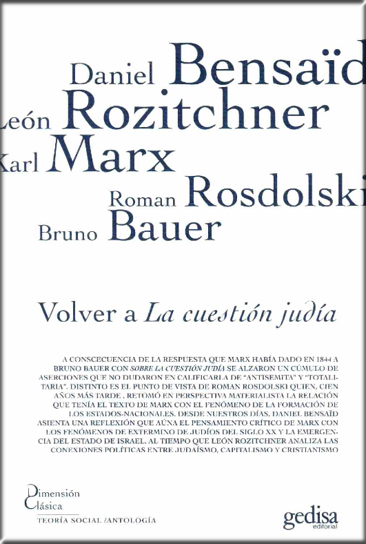VOLVER A LA CUESTIÓN JUDÍA