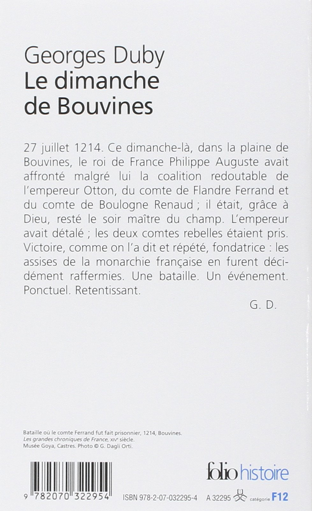 LE DIMANCHE DE BOUVINES
