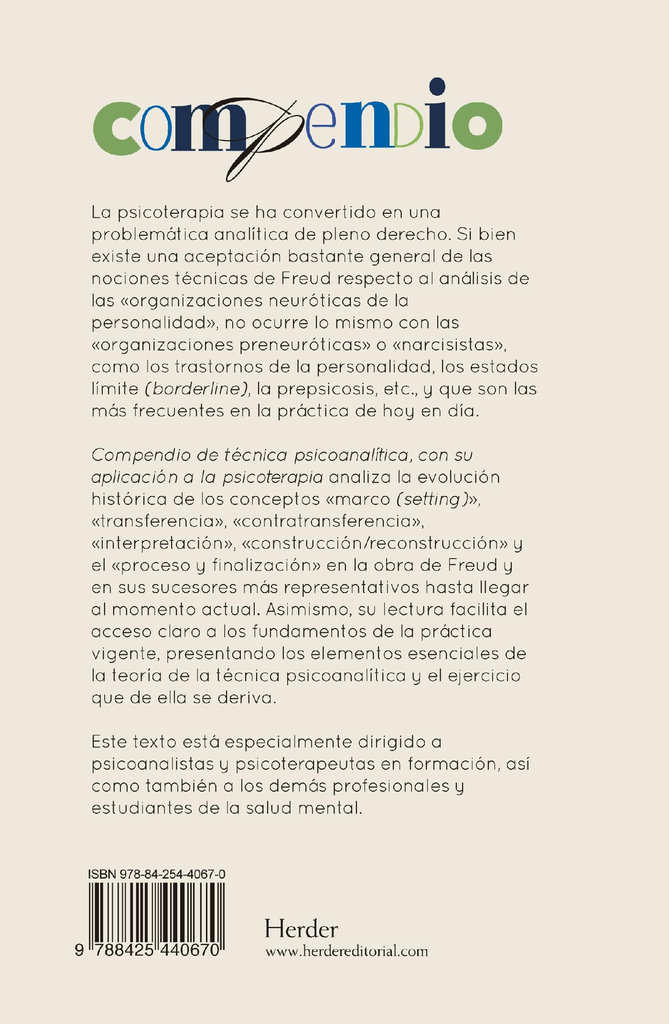 COMPENDIO DE TÉCNICA PSICOANALÍTICA