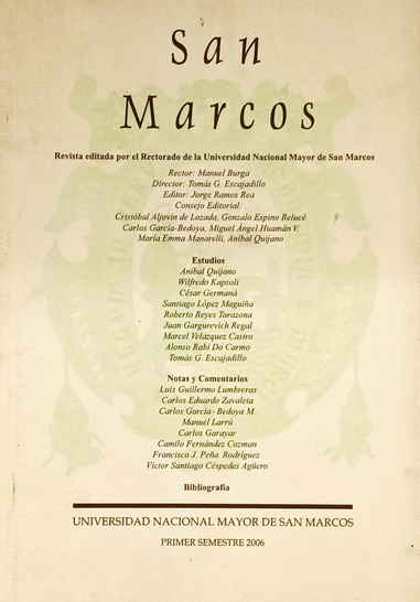 REVISTA SAN MARCOS NUEVA ÉPOCA PRIMER SEMESTRE 2006 N°24