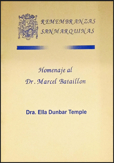 HOMENAJE AL DR. MARCEL BATAILLON