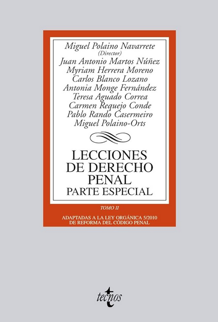 LECCIONES DE DERECHO PENAL. PARTE ESPECIAL. TOMO II