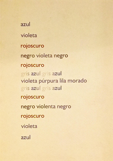 AZUL, VIOLETA, ROJOSCURO, NEGRO