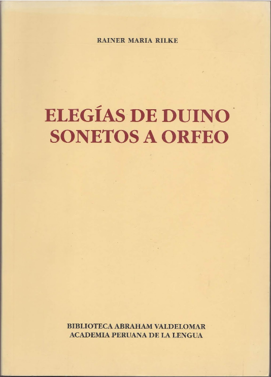ELEGÍAS DE DUINO, SONETOS A ORFEO