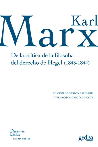 [9788497842679] DE LA CRÍTICA DE LA FILOSOFÍA DEL DERECHO DE HEGEL (1843-1844)