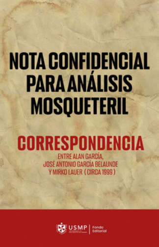 [9786124460531] NOTA CONFIDENCIAL PARA ANÁLISIS MOSQUETERIL