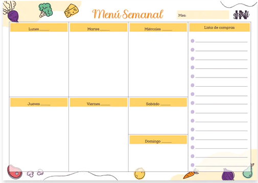 [736372033673] MENÚ SEMANAL A5 FRUTTI