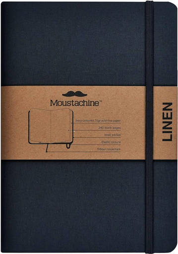 [9798888271155] Libreta MOUSTACHINE CLASSIC LINO NEGRO - Medium (14x20 cm)