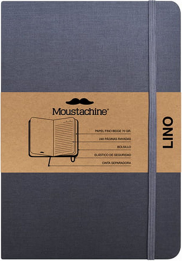 [9798888271278] Libreta MOUSTACHINE CLASSIC LINO GRIS - Medium (14x20 cm)