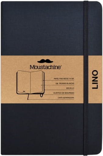 [9798888272275] Libreta MOUSTACHINE CLASSIC LINO NEGRO - Pocket (9x14 cm)