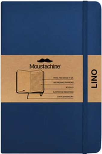 [9798888272497] Libreta MOUSTACHINE CLASSIC LINO AZUL OSCURO - Pocket (9x14 cm)