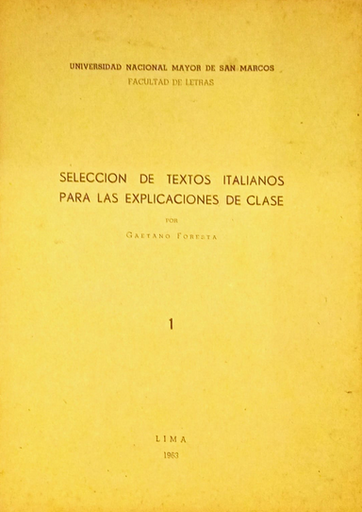 [0000000110825] SELECCIÓN DE TEXTOS ITALIANOS PARA LAS EXPLICACIONES DE CLASE