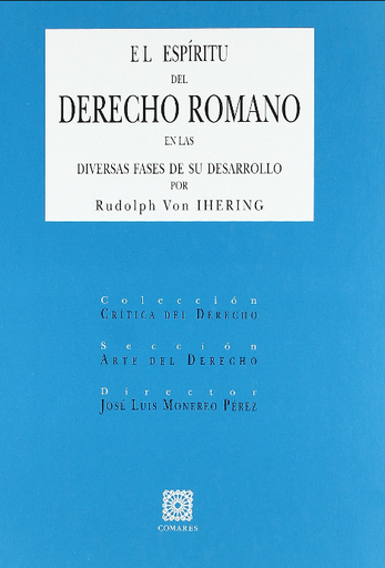 [9788498368192] EL ESPÍRITU DEL DERECHO ROMANO