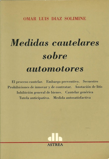 [9789505089284] MEDIDAS CAUTELARES SOBRE AUTOMOTORES