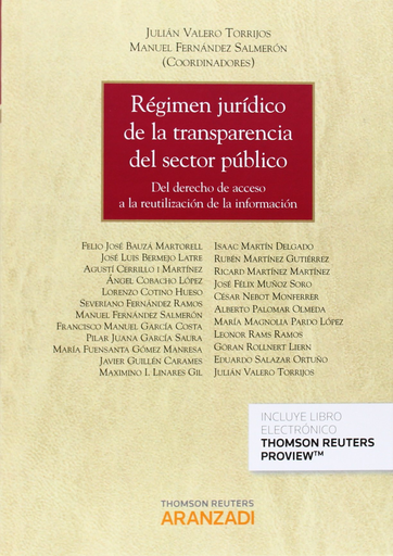 [9788490594339] RÉGIMEN JURÍDICO DE LA TRANSPARENCIA EN EL SECTOR PÚBLICO