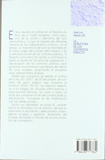[9788496717862] LA ESTRUCTURA DE LOS CONTRATOS PÚBLICOS
