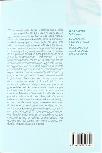 [9788496717824] LA GARANTÍA NON BIS IN IDEM Y EL PROCEDIMIENTO ADMINISTRATIVO SANCIONADOR