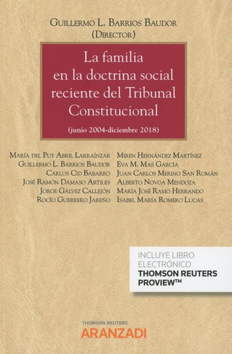 [9788413092447] LA FAMILIA EN LA DOCTRINA SOCIAL RECIENTE DEL TRIBUNAL CONSTITUCIONAL