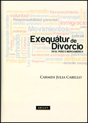[9789972044861] EXEQUÁTUR DE DIVORCIO EN EL PERÚ E IBEROAMÉRICA