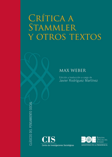 [9788434018969] CRÍTICA A STAMMLER Y OTROS TEXTOS
