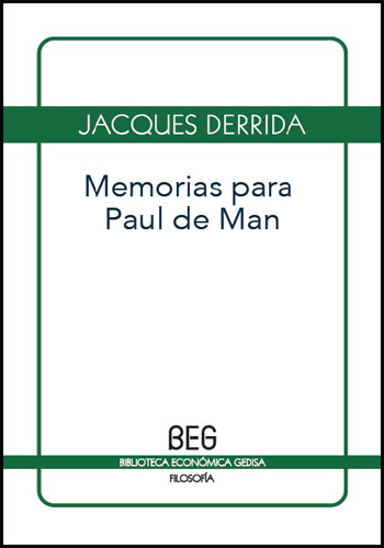 [9788497846295] MEMORIAS PARA PAUL DE MAN