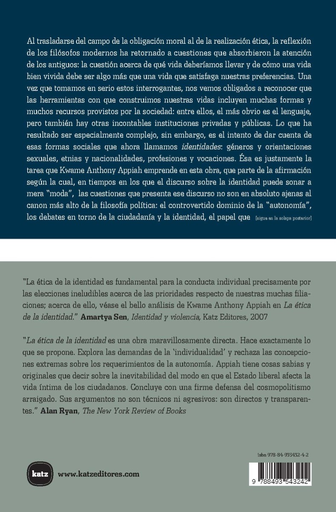 [9788493543242] LA ÉTICA DE LA IDENTIDAD