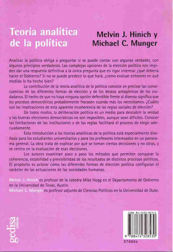 [9788474328530] TEORÍA ANALÍTICA DE LA POLÍTICA