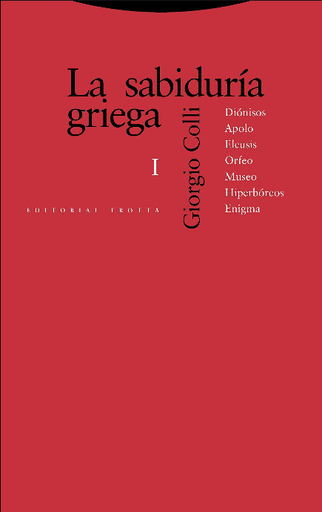 [9788481640342] LA SABIDURÍA GRIEGA I