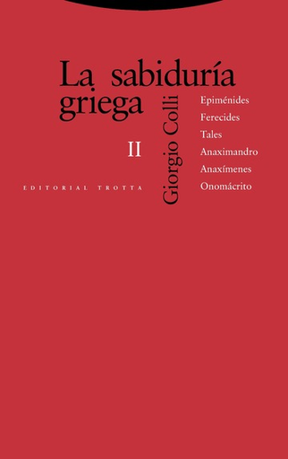 [9788498798449] LA SABIDURÍA GRIEGA II