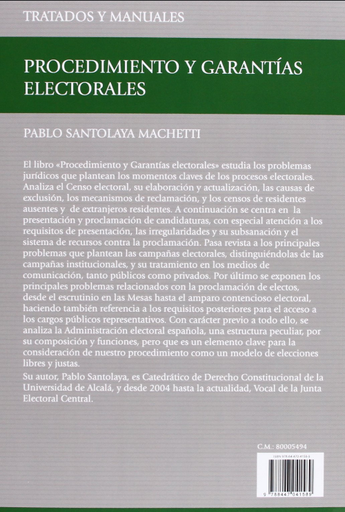 [9788447041589] PROCEDIMIENTO Y GARANTÍAS ELECTORALES