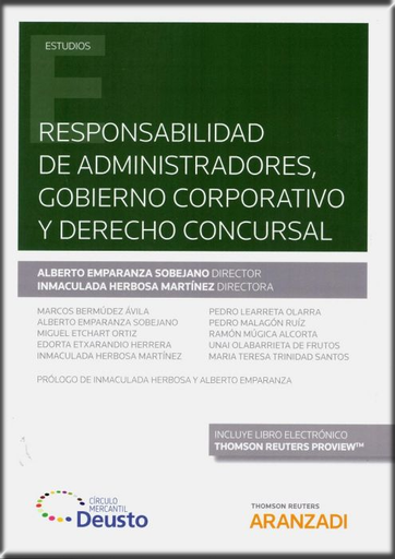 [9788491970132] RESPONSABILIDAD DE ADMINISTRADORES, GOBIERNO CORPORATIVO Y DERECHO CONCURSAL