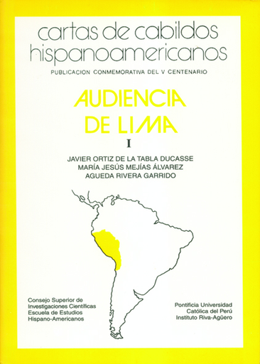 [8400079663] CARTAS DE CABILDOS HISPANOAMERICANOS: AUDIENCIA DE LIMA I