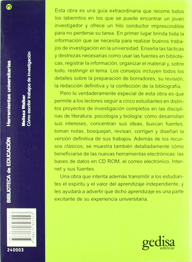 [9788474327243] CÓMO ESCRIBIR TRABAJOS DE INVESTIGACIÓN